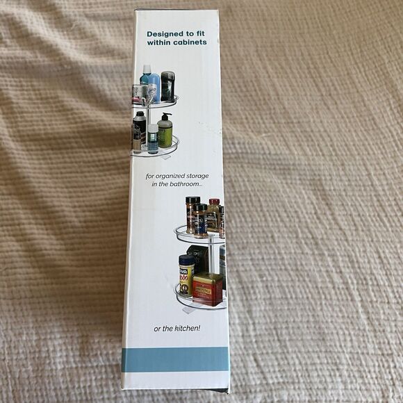 Polder Spinner Caddy 2-Tier Lazy Susan Organizer Storage Clear Kitchen Bathroom - Picture 5 of 5
